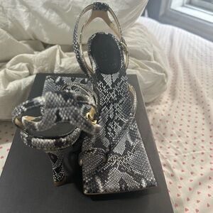 A.W.A.K.E. Mode Snakeskin Heels